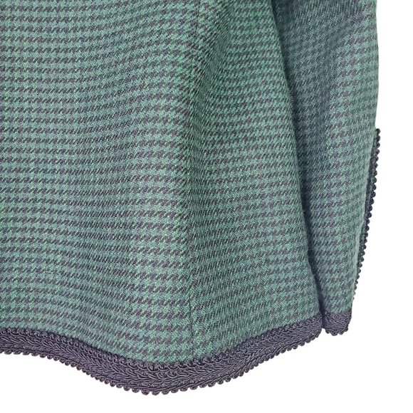 Vtg J. McLaughin for Sandro, Green Houndstooth, Blazer, Jacket, USA Made, Sz 12 - Picture 10 of 12